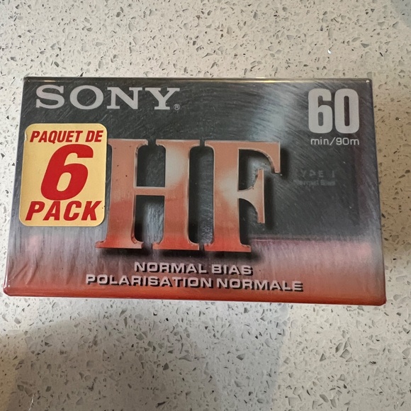 Sony Cassette Tapes 60 Min HF Normal Bias Type 1 Pack of 6 New Sealed - Picture 2 of 5